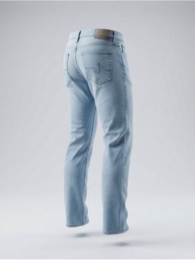 AG Adriano Goldschmied Pale Blue Slim Straight Jeans #summerjeans #casualjeans